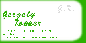 gergely kopper business card